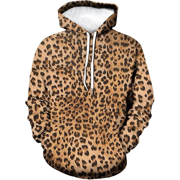 Amazon.com: TecEr Leopard-skin-pattern Men's Hoodie Print